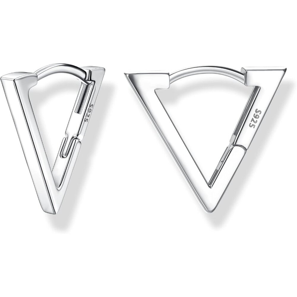 Solid 925 Sterling Silver Small Hoop Earrings For… - image 1